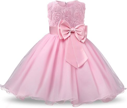 NNJXD Girl Sleeveless Lace 3D Flower Tutu Holiday Princess Dresses in Kuwait