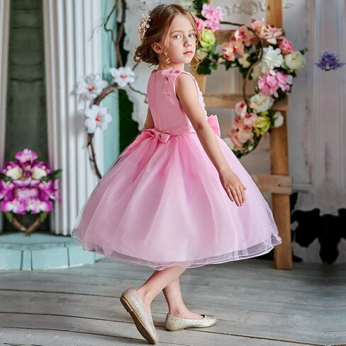 NNJXD Girl Sleeveless Lace 3D Flower Tutu Holiday Princess Dresses in Kuwait