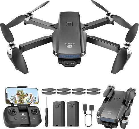 DEERC D20 Mini Drone for Kids with 720P HD FPV Camera Remote Control Toys Gifts for Boys Girls with Altitude Hold, Headless Mode, One Key Start Speed Adjustment, 3D Flips 2 Batteries, Black in Kuwait
