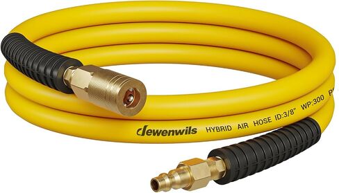 DEWENWILS 3/8 Inch x 6FT Air Hose 300 PSI, Heavy Duty Air Compressor Hose with 1/4" Industrial Quick Coupler Fittings, Flexible and Kink Resistant Hybrid Air Hose (Yellow) in Saudi Arabia