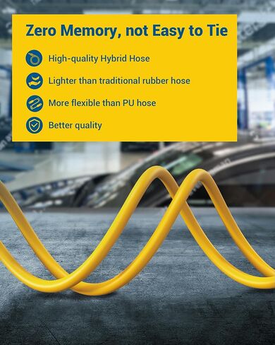 DEWENWILS 3/8 Inch x 6FT Air Hose 300 PSI, Heavy Duty Air Compressor Hose with 1/4" Industrial Quick Coupler Fittings, Flexible and Kink Resistant Hybrid Air Hose (Yellow) in Saudi Arabia