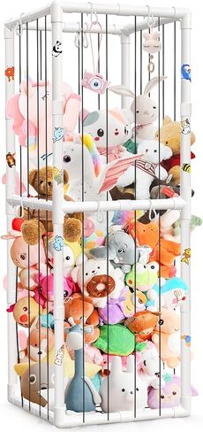 حامل تخزين الحيوانات المحشوة من القطيفة، منظم قفص تخزين حديقة الحيوان ذو سعة كبيرة، منظم حامل الحيوانات مع شبكة سفلية لتزيين غرفة نوم الحضانة in Kuwait