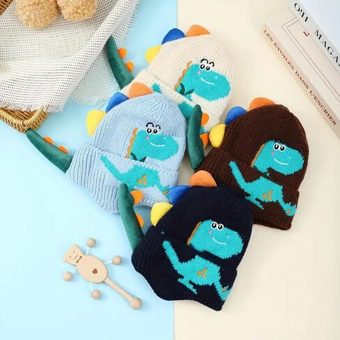 Children's Dinosaur Ear Protection Hat, Ear Beanie for Boys & Girls Unisex Dinosaur Winter Hat in Saudi Arabia