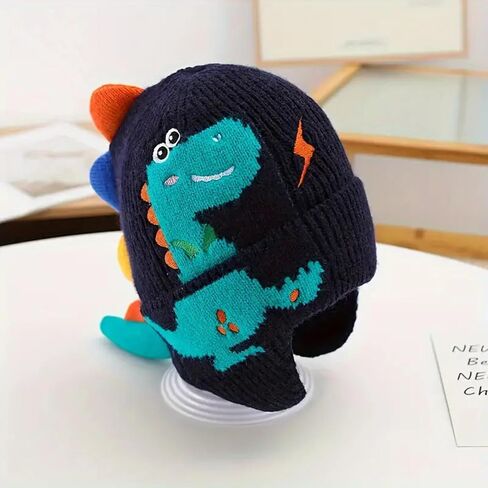 Children's Dinosaur Ear Protection Hat, Ear Beanie for Boys & Girls Unisex Dinosaur Winter Hat in Saudi Arabia