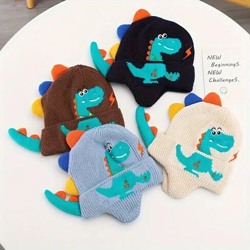 Children's Dinosaur Ear Protection Hat, Ear Beanie for Boys & Girls Unisex Dinosaur Winter Hat in Saudi Arabia