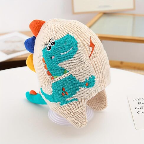 Children's Dinosaur Ear Protection Hat, Ear Beanie for Boys & Girls Unisex Dinosaur Winter Hat in Saudi Arabia
