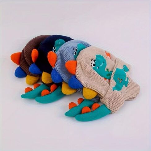 Children's Dinosaur Ear Protection Hat, Ear Beanie for Boys & Girls Unisex Dinosaur Winter Hat in Saudi Arabia