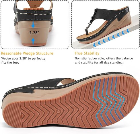 HARENCE Wedge Sandals for Women Comfortable Cushion Footbed Platform Sandal 2026 Dressy Summer Shoes for Casual Walking Outdoor in Saudi Arabia