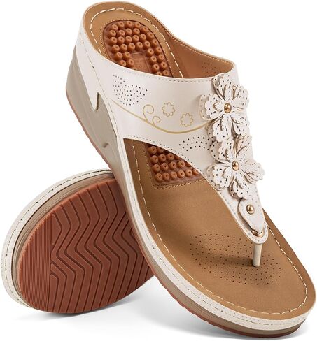 HARENCE Wedge Sandals for Women Comfortable Cushion Footbed Platform Sandal 2026 Dressy Summer Shoes for Casual Walking Outdoor in Kuwait