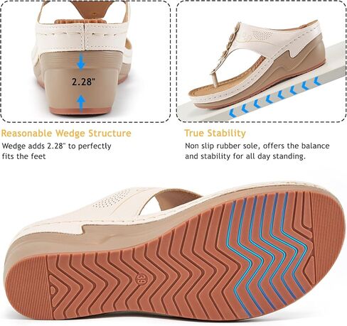 HARENCE Wedge Sandals for Women Comfortable Cushion Footbed Platform Sandal 2026 Dressy Summer Shoes for Casual Walking Outdoor in Kuwait