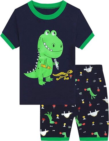 Little Hand Toddler Boys Pajamas Monster Truck Kids Dinosaur 2 Piece Short Sets Summer Sleepwear Clothes Set 2-7 Years in Kuwait
