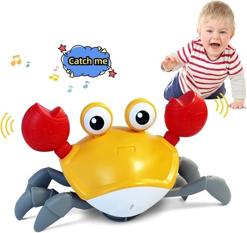 Crawling Crab Baby Toy Fantastic Creatures Toys Infant Sensory Tummy time Toys 3 4 5 6 7 8 9 10 11 12 Babies boy Girl Learning Crawl 3-6 6-12 Walking Toddler Gifts for 36 Months Old (Green) in Saudi Arabia