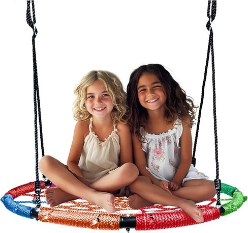 40 Inch Tree Swing Saucer Swing - 800Lb Weight Capacity, 900D Oxford Waterproof, With Hanging Straps Tree Swings for Kids Outdoor Swing For Kids Swing | Tire Swing | Tree Swing For Adults | Disc Swing in Kuwait