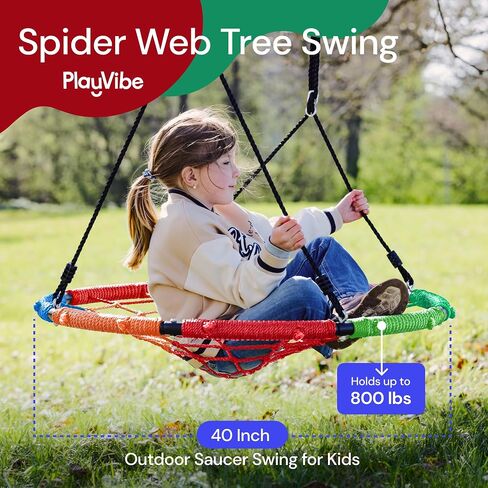 40 Inch Tree Swing Saucer Swing - 800Lb Weight Capacity, 900D Oxford Waterproof, With Hanging Straps Tree Swings for Kids Outdoor Swing For Kids Swing | Tire Swing | Tree Swing For Adults | Disc Swing in Kuwait
