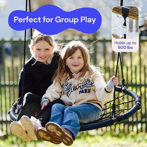 40 Inch Tree Swing Saucer Swing - 800Lb Weight Capacity, 900D Oxford Waterproof, With Hanging Straps Tree Swings for Kids Outdoor Swing For Kids Swing | Tire Swing | Tree Swing For Adults | Disc Swing in Kuwait
