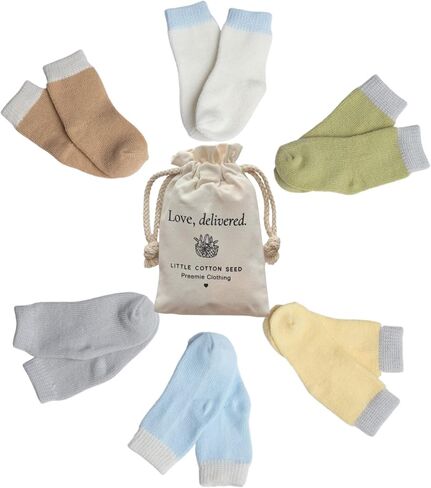Organic Preemie Socks Girls and Boys Premature baby Turn Cuff Socks Preemie - NICU Baby Essential-2-5lb for Preemie Baby in Saudi Arabia