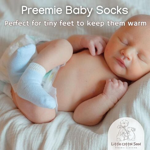 Organic Preemie Socks Girls and Boys Premature baby Turn Cuff Socks Preemie - NICU Baby Essential-2-5lb for Preemie Baby in Saudi Arabia