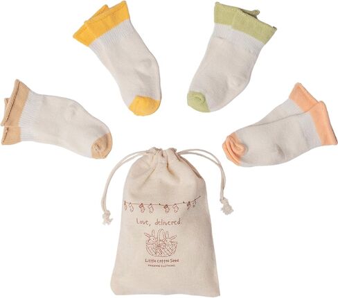 Organic Preemie Socks Girls and Boys Premature baby Turn Cuff Socks Preemie - NICU Baby Essential-2-5lb for Preemie Baby in Saudi Arabia