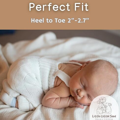 Organic Preemie Socks Girls and Boys Premature baby Turn Cuff Socks Preemie - NICU Baby Essential-2-5lb for Preemie Baby in Saudi Arabia