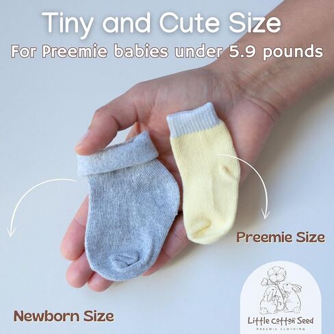 Organic Preemie Socks Girls and Boys Premature baby Turn Cuff Socks Preemie - NICU Baby Essential-2-5lb for Preemie Baby in Saudi Arabia
