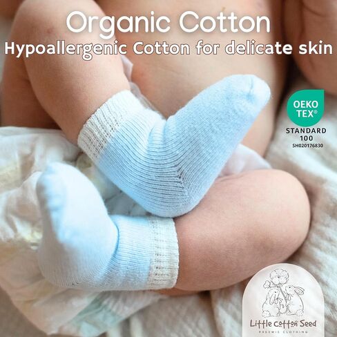 Organic Preemie Socks Girls and Boys Premature baby Turn Cuff Socks Preemie - NICU Baby Essential-2-5lb for Preemie Baby in Saudi Arabia