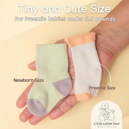 Organic Preemie Socks Girls and Boys Premature baby Turn Cuff Socks Preemie - NICU Baby Essential-2-5lb for Preemie Baby in Saudi Arabia