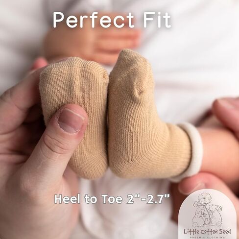 Organic Preemie Socks Girls and Boys Premature baby Turn Cuff Socks Preemie - NICU Baby Essential-2-5lb for Preemie Baby in Saudi Arabia