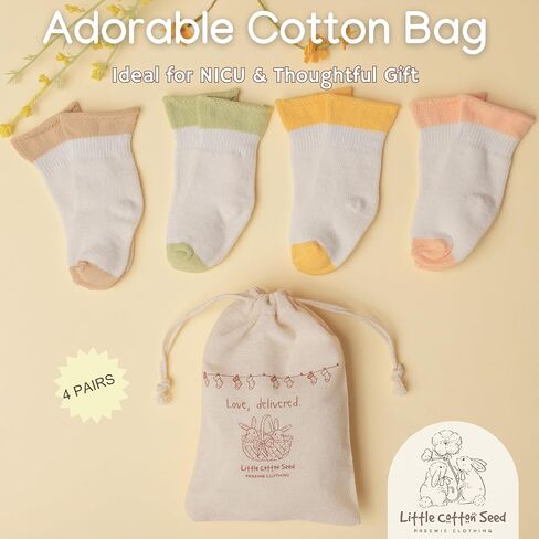 Organic Preemie Socks Girls and Boys Premature baby Turn Cuff Socks Preemie - NICU Baby Essential-2-5lb for Preemie Baby in Saudi Arabia
