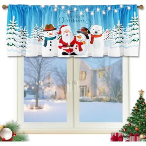 SUNWISHA Christmas Window Curtain Valances Decoration,Suitable for Living Rooms, Bedrooms, 52x18inch for Valance Kitchen Red