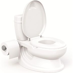 DOLU : Teaching Toddler Potty - White - Realistic Design Training Toilet For Toddlers, Adjustable Height, Washable Pot, Flush Sound Effects, Ages 18mo+
