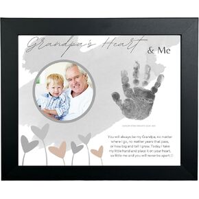 Baby Child Keepsake Handprint Frame for Grandpa with Poetry - Loving Gift for Grandfather for Christmas, Father's Day- Made in USA