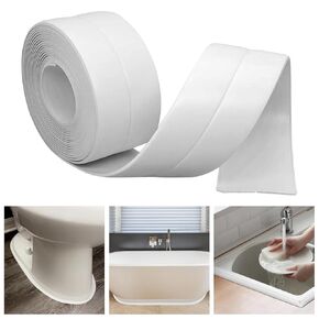 Clear Caulk Tape Self Adhesive Waterproof, Caulking Adhesive Transparent Kitchen and Wall Sealing Tape, Bathroom Sealant Caulk Strip for Toilet, Bath Tub, Sink, Shower Caulk(Clear,1.5" x10.5Ft)