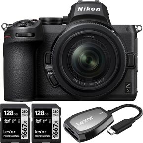 Nikon Z5 Mirrorless Full Frame FX Camera 2 Lens Kit with 24-50mm f/4-6.3 + 50-250mm f/4.5-6.3 DX VR Bundle with Deco Gear Photography Backpack + Photo Video LED + 64GB Card + Software and Accessories