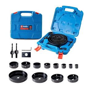 17 Pcs 1/4" Hex Shank Hole Saw Kit for Impact Driver, 3/4" to 2" Bi-Metal Heavy Duty Hole Cutter for Metal, Wood and Plastic, Smooth and Precise, Fast Chip Removal.