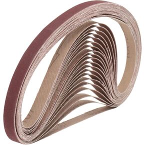 uxcell 20pcs 1-1/2" x 30" Sanding Belts 400 Grits Aluminum Oxide Abrasive Belt Sander Paper Sanding Papers for Metal Wood Grinding Polishing, Reddish Brown