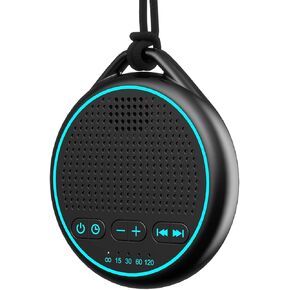 White Noise Sound Machine with 25 Soothing Natural Sounds Rechargeable Battery Portable for Travel 32 Volume Levels 5 Timers Compact Size for Baby Kids Adults Sleeping (Black-2024 Upgrade)