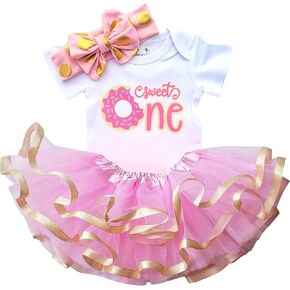 Luke and Lulu 1st First Birthday Baby Girl Tutu Outfit - Sweet One - Donut Birthday Party
