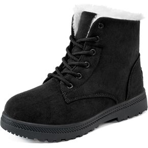 HARENCE Winter Snow Boots for Women: Warm Fur Lined Ankle Booties Lace Up Slip on Outdoor Walking Womens Boots