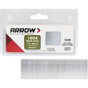 Arrow Co Inc BN1824CS Genuine 1-1/2-Inch 38mm Brad Nails, BN1824CS, 1,000-Pack