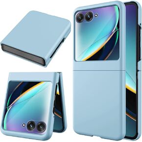 حافظة مع مشبك لهاتف Motorola RAZR 2024 [واقي شاشة مدمج]، غطاء واقٍ سهل التركيب مع مجموعة حامل حزام دوار ومسند مدمج لهاتف Moto RAZR 2024 (أسود + مشبك حزام) in Kuwait