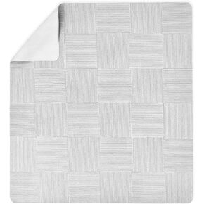 Lalo Splat Mat - Double-Sided Vegan Leather Wipeable Baby Splat Mat - Modern Design, Perfect for Mealtime & Playtime, Easy to Clean High Chair Mat for Floor, 47 x 47 Inches - Wickerwork Grey