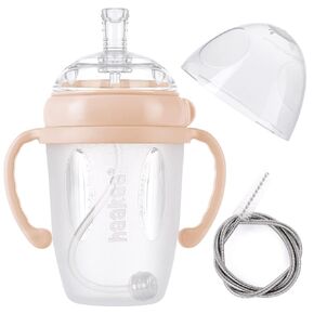 haakaa Weighted Straw Sippy Cup for 6+ Month Old, Silicone Baby Straw Cup Toddler Water Bottle with Straw Brush, 8oz/250ml, Grey