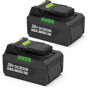 ANTRobut 6.5Ah Replacement for Dewalt Batteries DCB200 DCB201 DCB203 DCB204 DCB206 Replacement for Dewalt 20v Battery (2 Pack)