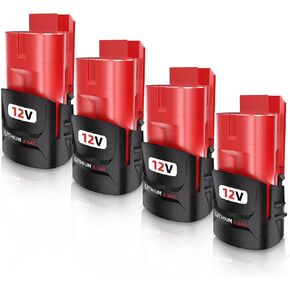 VANON Upgraded 4Pack 3.5Ah 12V Lithium ion Replacement for Milwaukee M-12 Battery 48-11-2401 48-11-2402 48-59-1812 48-11-2411 48-11-2420 48-59-2401