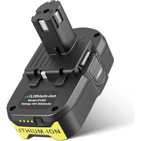 ARyee 6.0A 18V Replace for Ryobi 18V Battery for Ryobi ONE+ 18V Lithium Battery P108 P102 P103 P104 P105 P107 P109 P122 P190 with P117 Battery Charger for 18V Ryobi Battery