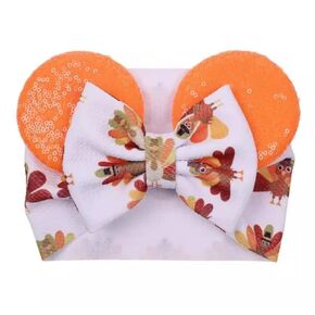 J&J Boutiques Mouse Ears Headband/Headwrap - Toddler, Baby, Kids - Party Supplies - Christmas Candy Cane Bow with Green Ears One Size