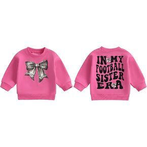 Toddler Girl Football Outfit Baby Girl Football Shirt Crewneck Sweatshirt Game Day Top Fall Winter Spring Clothes
