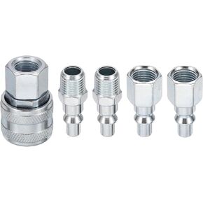 HARFINGTON 5pcs 1/4" NPT Air Coupler & Air Plug Kit a Style Female Coupler Female & Male Plug for Air Compressors Air Tools