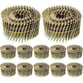 3600 Count Siding Nails, 15-Degree Wire Collated Coil Ring Shank Nails, Full Round Head Hot-Dipped Siding Nailer Attachment Replacement Parts(1 1/2 Inch)