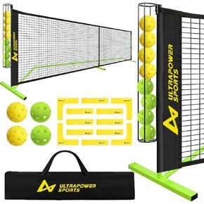 Pickleball Net for Driveway Portable Pickleball Net Set Adjustable Pickleball Nets Portable Outdoor Regulation Size 22ft Pickleball Set with Net with Carrying Bag